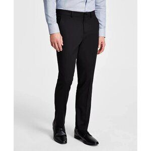 NEW Kenneth Cole Reaction Men's 34x34 Slim Fit Techni-Cole Black Dress Pants